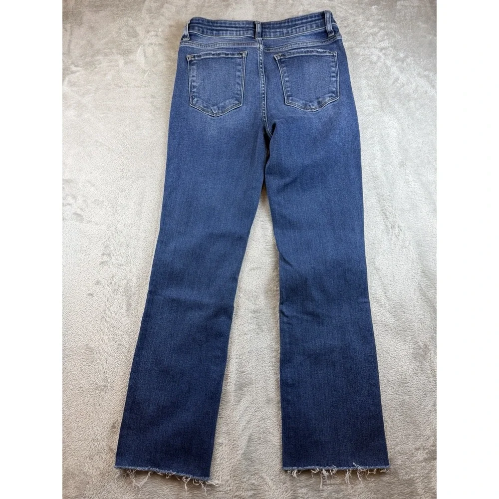 Flying‎ Monkey Jeans Womens 27 Blue Straight Leg Raw Hem Stretch Distressed